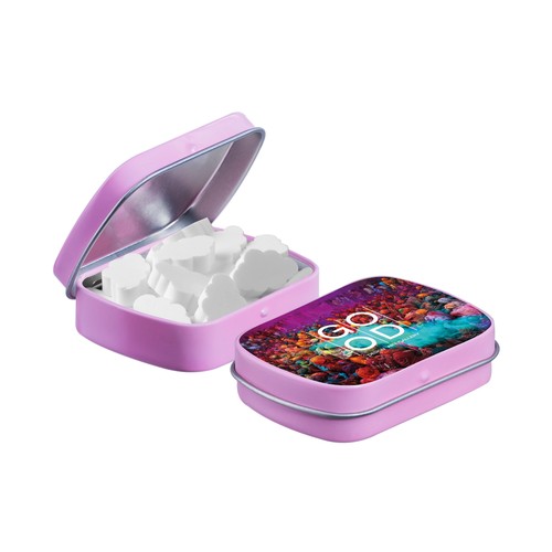 Mini hinged tin with shape mints