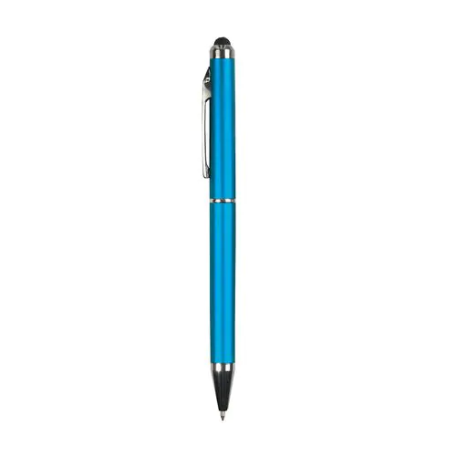 Plastic twist pen with touchscreen rubber tip