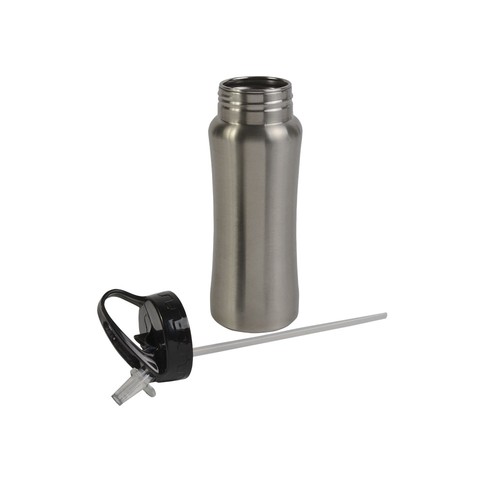 Bouteille en métal avec paille rectractable 600 ml