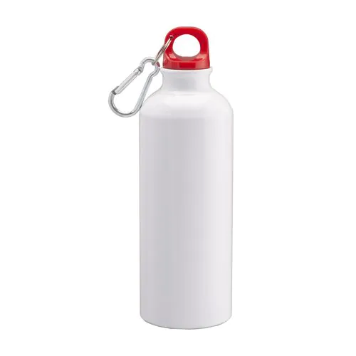 Bidon de aluminio con mosquetón, 500ml. Adecuado para sublimación Bidon de aluminio con mosquetón, 500ml. Adecuado para sublimación