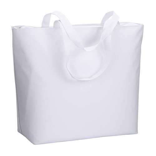 300D polyester beach bag  with long handles and zip closure