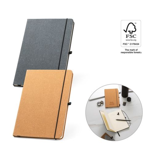 MATISSE. Bloc-notes A5 avec couverture rigide en cuir (70% recyclé) avec pages lignées