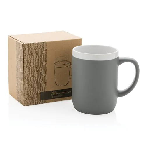 Ceramic mug with white rim 300ml Ceramic mug with white rim 300ml