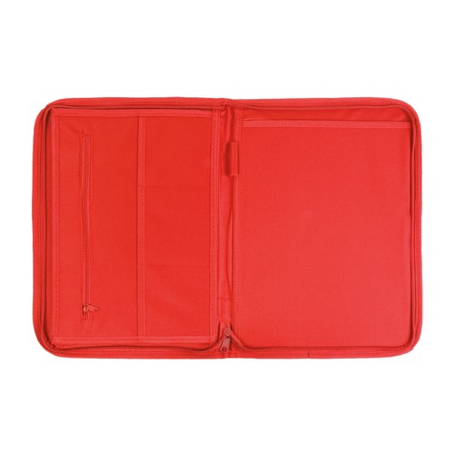 600D polyester brief folder with zip closure, 6 inside compartments