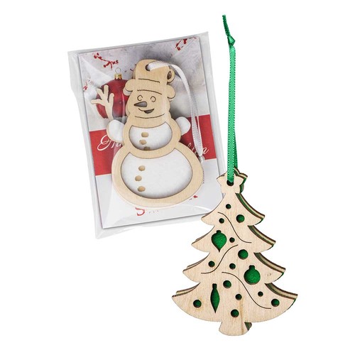 Hout-vilten hanger - Kerstboom in promotietas