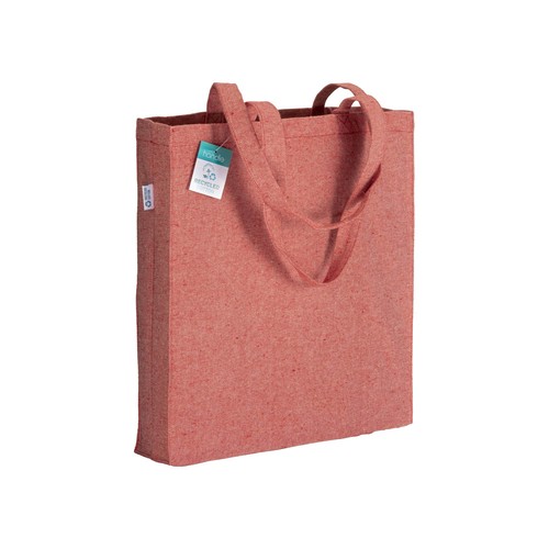 280g/m2 recycled cotton shopping bag, long handles and gussets