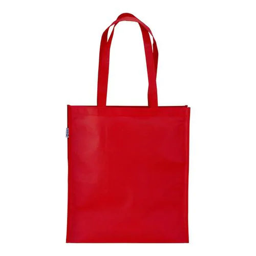 Tote-bag en R-pet 80 g/m2 avec soufllet et anses longues Tote-bag en R-pet 80 g/m2 avec soufllet et anses longues
