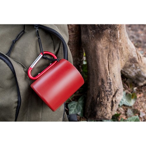 Kubek 280 ml ze stali nierdzewnej z recyklingu, z karabińczykiem | Pari Kubek 280 ml ze stali nierdzewnej z recyklingu, z karabińczykiem | Pari