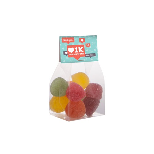 Blokzakje met kopkaartje en 100 gram snoep