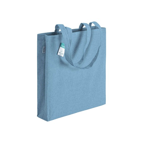 190 g/m2 recycled cotton shopping bag, long handles and gusset