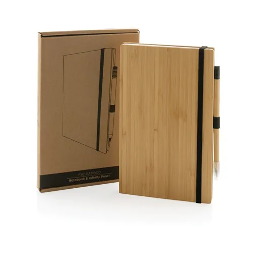 Bamboo notebook and infinity pencil set Bamboo notebook and infinity pencil set