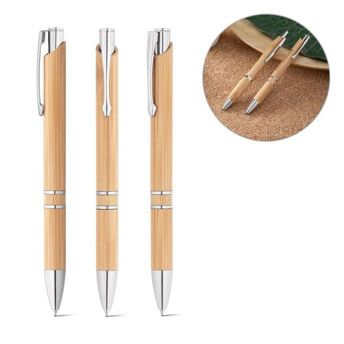 BETA BAMBOO. Bamboe balpen met clip en metalen details BETA BAMBOO. Bamboe balpen met clip en metalen details