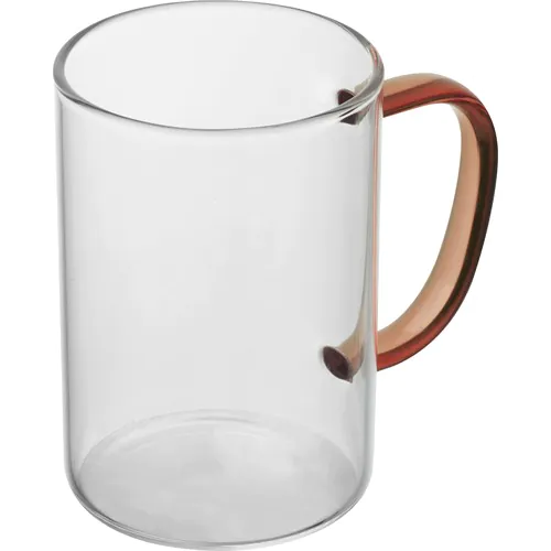 glass mug with coloured handle glass mug with coloured handle