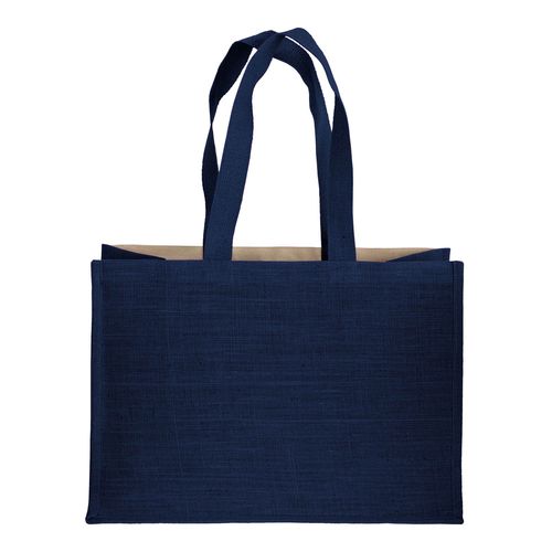 280 g/m2 cotton shopping bag with jute details, long handles and gusset