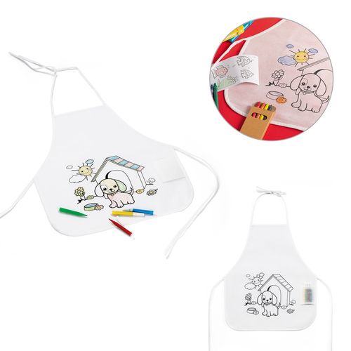 NILO. Tablier de coloriage pour enfants en non-tissé (80 g/m²)