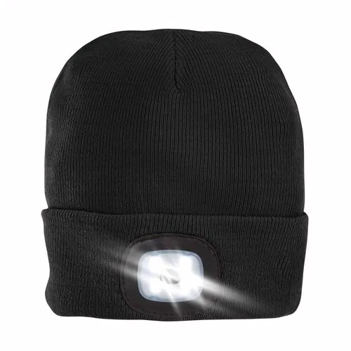 Bonnet en maille 100 % acrylique lourd avec lumière LED détachable et rechargeable via USB Bonnet en maille 100 % acrylique lourd avec lumière LED détachable et rechargeable via USB