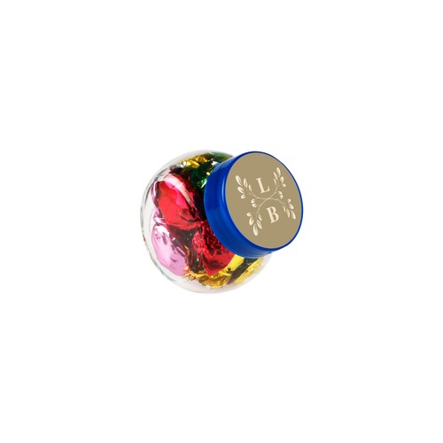 Micro glass jar 50 ml, filled with candy