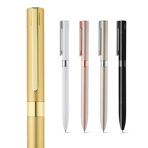 CLARE. Gerecycled aluminium balpen (100% rAL) met draaimechanisme en clip