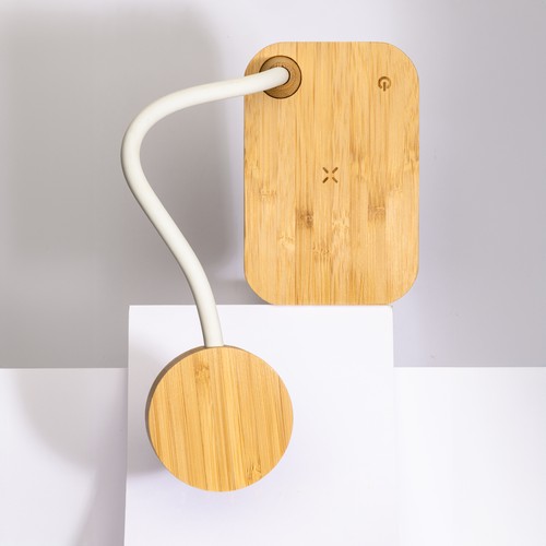 Multifunctional bamboo lamp with 15W wireless charger Multifunctional bamboo lamp with 15W wireless charger