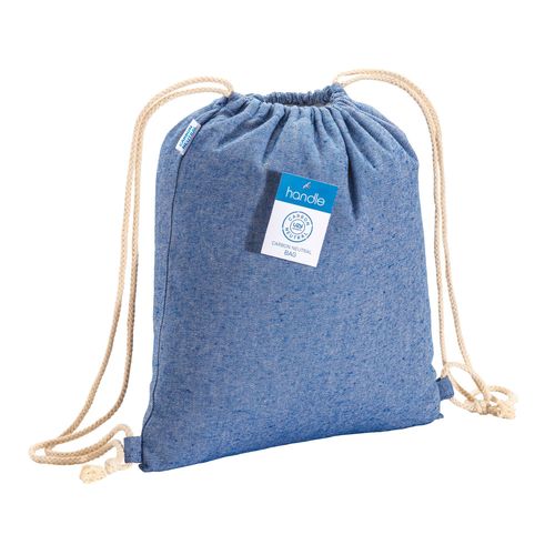 280 gr/m2 recycled cotton melange-effect backpack with drawstring choke closure attached 280 gr/m2 recycled cotton melange-effect backpack with drawstring choke closure attached