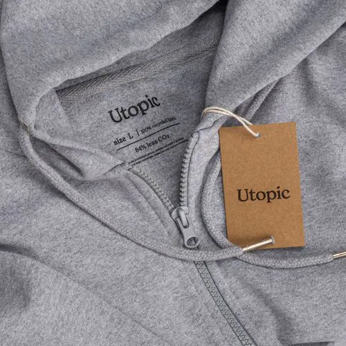 Tejido 100% regenerado. Sudadera unisex con capucha