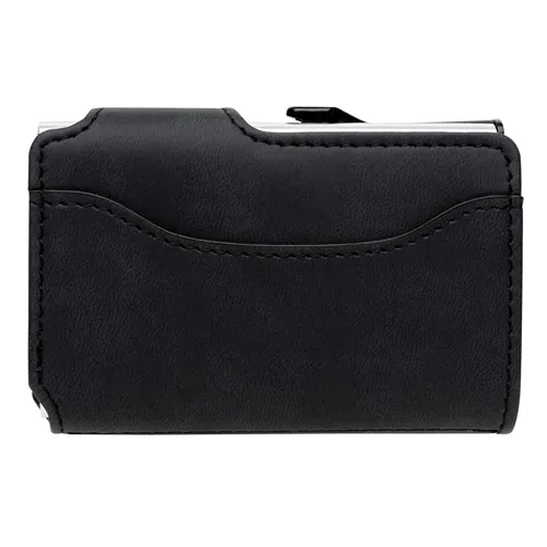 Standard aluminium RFID cardholder with PU wallet Standard aluminium RFID cardholder with PU wallet