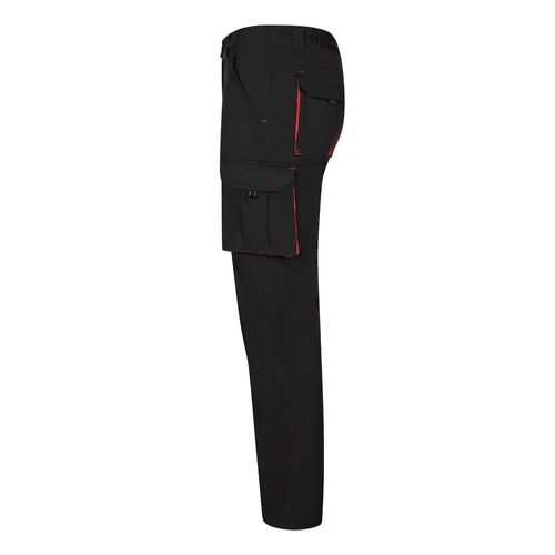 VL FIDES. Two-tone, multi-pocket stretch trousers (240g/m²), in cotton (46%), EME (38%) and polyester (16%)