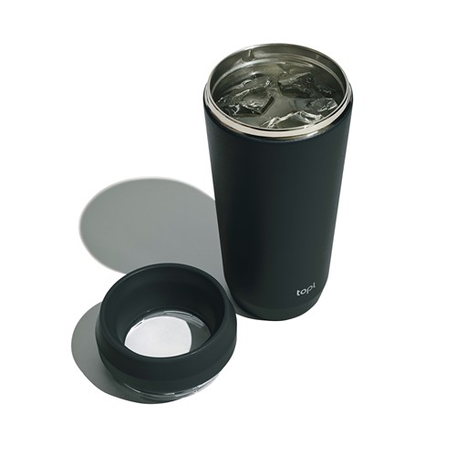 Bicchiere Topl in rAcciaio con tappo 360 brevettato 354ml