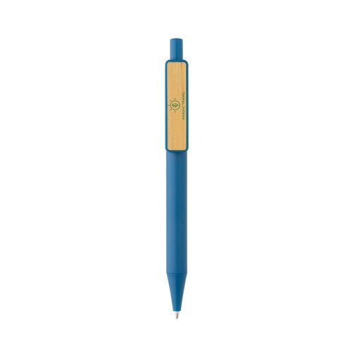 Stylo en ABS recyclé GRS avec clip en bambou Stylo en ABS recyclé GRS avec clip en bambou