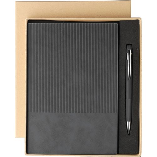 Ensemble carnet A5 et stylo à bille en PU recyclé Tarek Ensemble carnet A5 et stylo à bille en PU recyclé Tarek