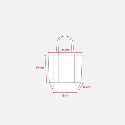 Mini borsa shopper in cotone riciclato da 340 g/m2 con manici e base colorati. GRS