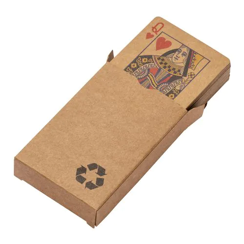 Deck of 54 playing cards in single box, in recycled paper
