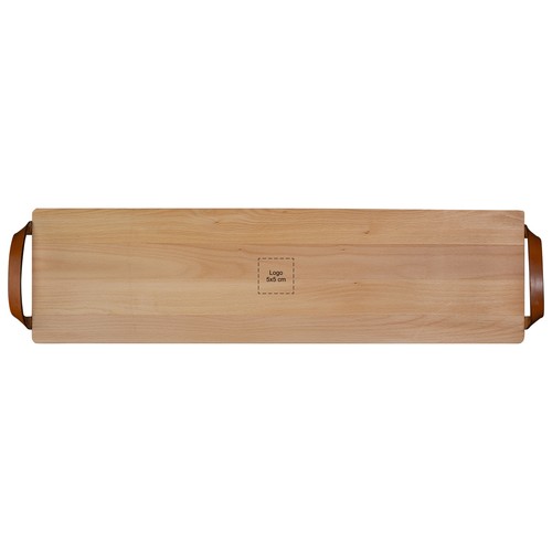 Beech board with leather handles 69x19 cm