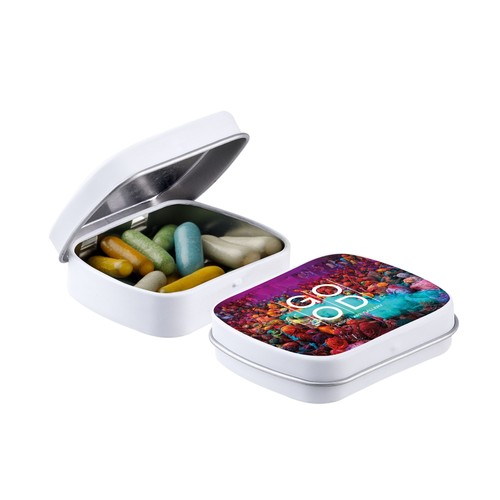 Mini hinge tin with candy Mini hinge tin with candy
