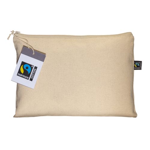 Beauty case en coton FAIRTRADE ® 180 g/m2 avec fermeture éclair