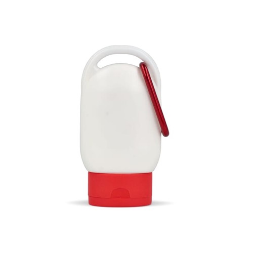 Balsam przeciwsłoneczny z karabińczykiem SPF30 z materiału z recyklingu Balsam przeciwsłoneczny z karabińczykiem SPF30 z materiału z recyklingu