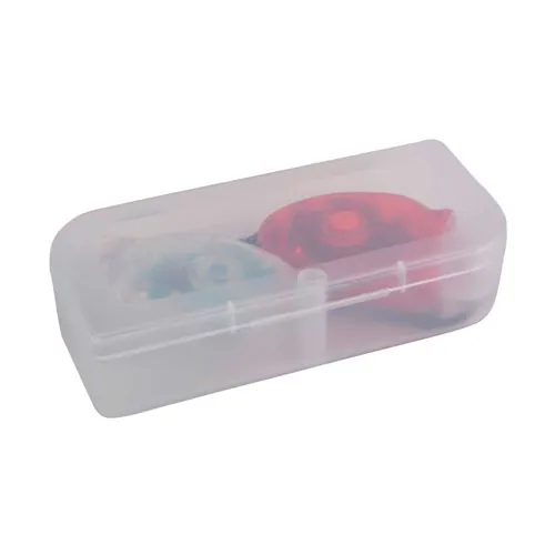 Double LED plastic bicycle lights, one with white light and one with red light