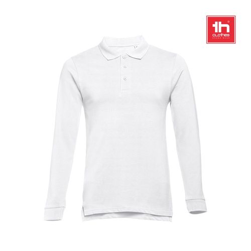 THC BERN WH. Polo da uomo in cotone a maniche lunghe THC BERN WH. Polo da uomo in cotone a maniche lunghe
