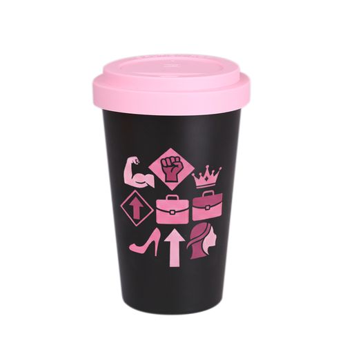 Beker Freedom Classic 280ml satijnzwart/roze