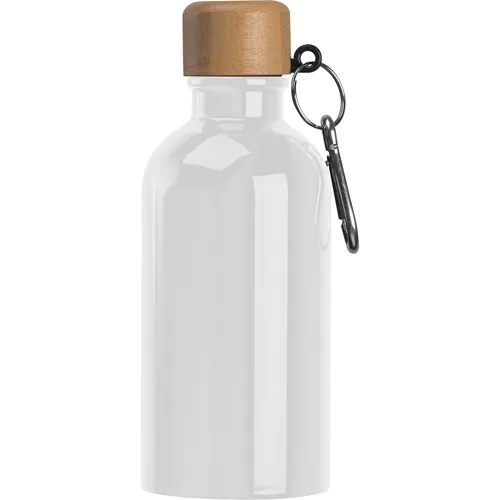 Stainless steel drinking bottle with carabiner, 400ml