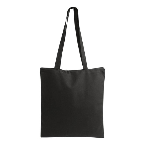 Shopper en coton 220 g/m, anses longues anses longues et fermeture avec zip Shopper en coton 220 g/m, anses longues anses longues et fermeture avec zip