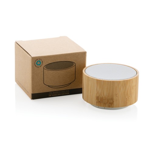 Altavoz inalámbrico 3W bambú y RCS Altavoz inalámbrico 3W bambú y RCS