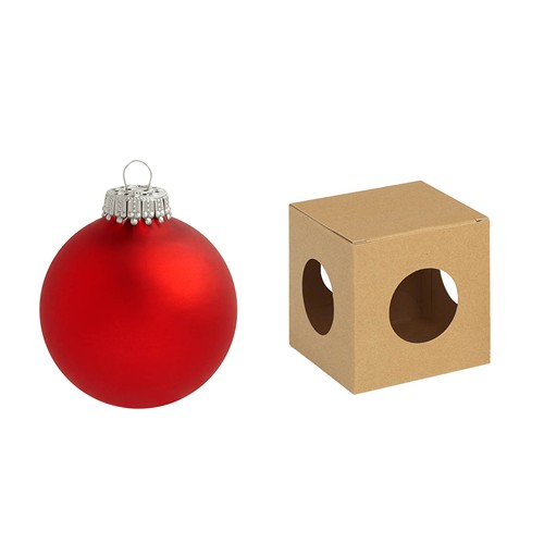 Boule de Noël 8 cm avec sérigraphie 1 couleur - en boîte ECO - couronne argentée - MADE IN GERMANY