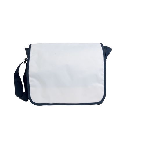 600D polyester book bag with adjustable shoulder strap and white flap