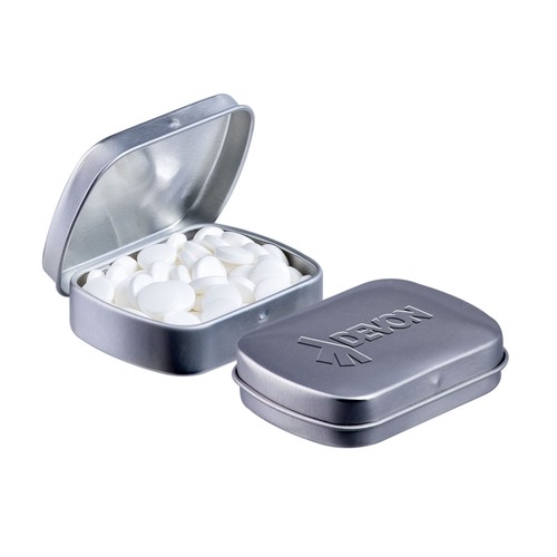 Mini hinged tin embossed Mini hinged tin embossed