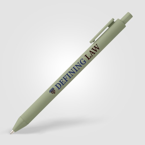 Stylo Bloom en plastique recyclé avec corps soft-touch et mécanisme rétractable