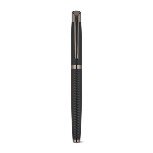 KINGSLEY. Ensemble composé d'un stylo à bille et d'un stylo roller en aluminium, avec encre bleue Dokumental