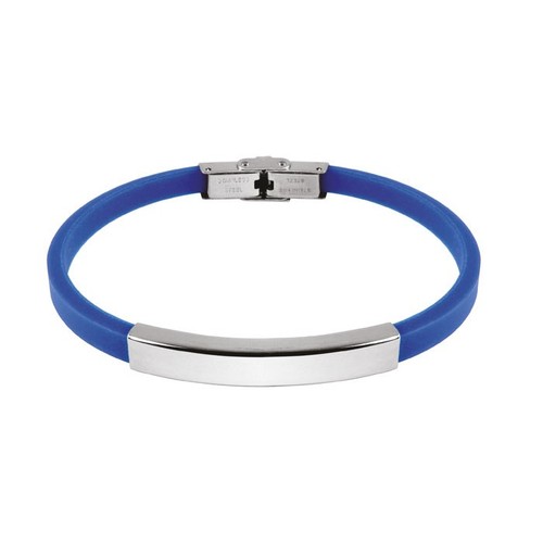 BRACCIALE ACCIAIO E EVA BLU 0.50CM BRACCIALE ACCIAIO E EVA BLU 0.50CM