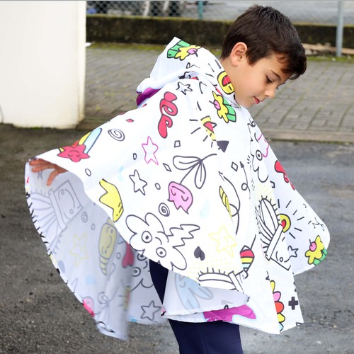 PONCHO IMPERMÉABLE PERSONNALISABLE ENFANT