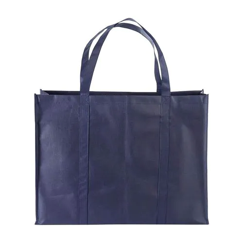 Stitched 100 g/m2 non-woven fabric maxi shopping bag with gusset and long handles